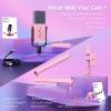 imageFIFINE Gaming XLR Microphone and Low Profile Boom Arm Bundle USB Recording PC Mic with Headphones Jack Mute Button for Streaming Podcast Dynamic RGB Mic with Metal Arm Stand Kit AM8PBM88P