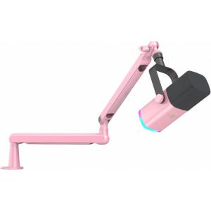 imageFIFINE Gaming XLR Microphone and Low Profile Boom Arm Bundle USB Recording PC Mic with Headphones Jack Mute Button for Streaming Podcast Dynamic RGB Mic with Metal Arm Stand Kit AM8PBM88P