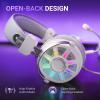 imageFIFINE Wired Open Back Gaming Headset Open Acoustic Audio Breathable Mesh Fabric 71 Surround Sound Vibrant RGB USB Control Box OverEar Headphone with Mic for PC PS5PS4 Laptop Mac  H19BPwhite and purple