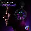 imageFIFINE Wired Open Back Gaming Headset Open Acoustic Audio Breathable Mesh Fabric 71 Surround Sound Vibrant RGB USB Control Box OverEar Headphone with Mic for PC PS5PS4 Laptop Mac  H19BPblack and purple