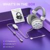 imageFIFINE Wired Open Back Gaming Headset Open Acoustic Audio Breathable Mesh Fabric 71 Surround Sound Vibrant RGB USB Control Box OverEar Headphone with Mic for PC PS5PS4 Laptop Mac  H19BPwhite and purple