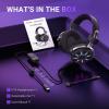 imageFIFINE Wired Open Back Gaming Headset Open Acoustic Audio Breathable Mesh Fabric 71 Surround Sound Vibrant RGB USB Control Box OverEar Headphone with Mic for PC PS5PS4 Laptop Mac  H19BPblack and purple