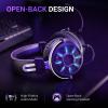 imageFIFINE Wired Open Back Gaming Headset Open Acoustic Audio Breathable Mesh Fabric 71 Surround Sound Vibrant RGB USB Control Box OverEar Headphone with Mic for PC PS5PS4 Laptop Mac  H19BPblack and purple