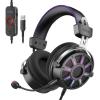 imageFIFINE Wired Open Back Gaming Headset Open Acoustic Audio Breathable Mesh Fabric 71 Surround Sound Vibrant RGB USB Control Box OverEar Headphone with Mic for PC PS5PS4 Laptop Mac  H19BPblack and purple