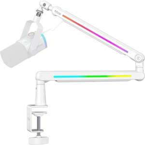 image:imageFIFINE RGB Microphone Boom Arm Low Profile Rotatable Desk Mount Microphone Stand with Cable Management for Podcast Streaming Gaming StudioBM88ProW