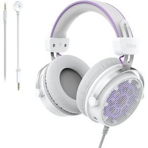 image:imageFIFINE Wired Open Back Headphones for Recording OverEar Monitor Headphones with 53mm Drivers  Airy Mesh Fabric  Detachable Mic Compatible with PCMixerAmplifierMobiles  Amplitank HD18 LiteWhite and purple